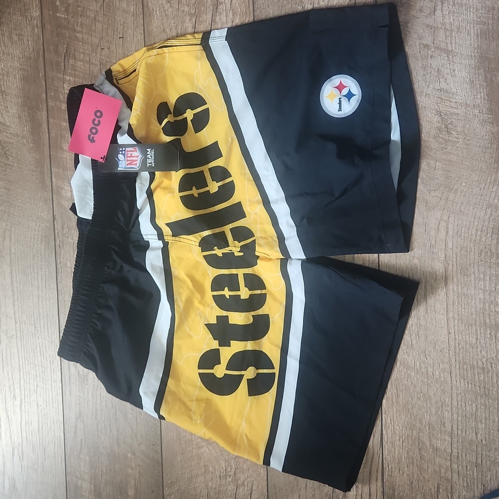 NFL Steelers Big Wordmark Swim Trunks